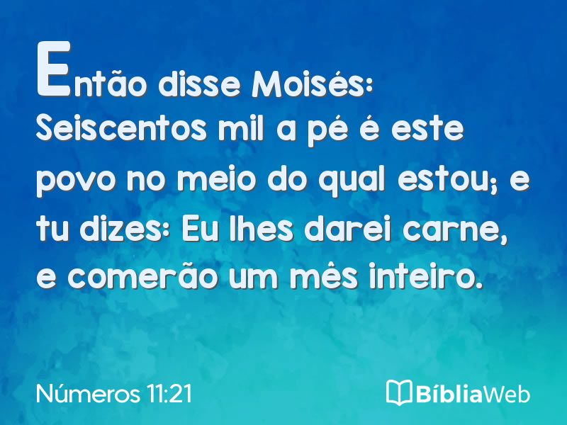 Números 11:21 em imagem para compartilhar