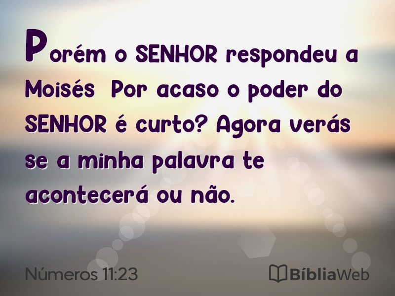Números 11:23 em imagem para compartilhar