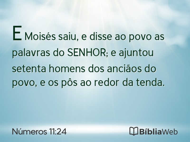 Números 11:24 em imagem para compartilhar