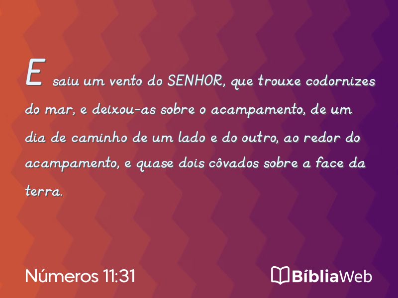 Números 11:31 em imagem para compartilhar