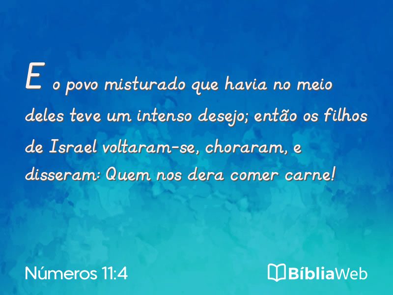 Números 11:4 em imagem para compartilhar