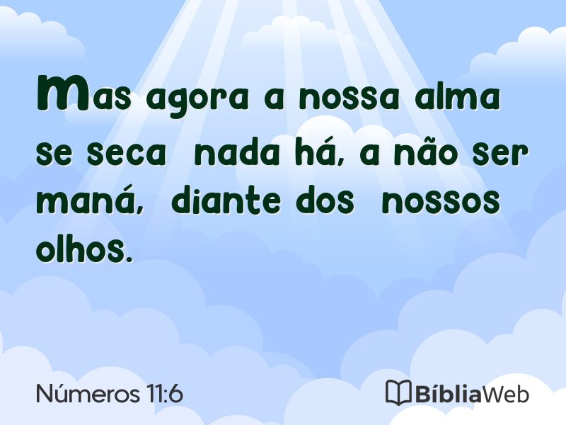Números 11:6 em imagem para compartilhar