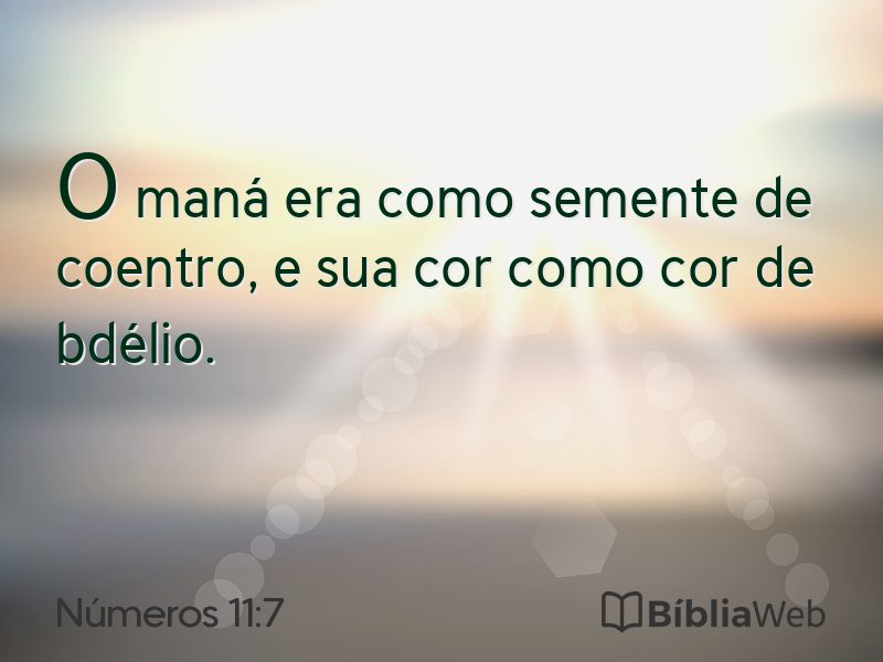 Números 11:7 em imagem para compartilhar