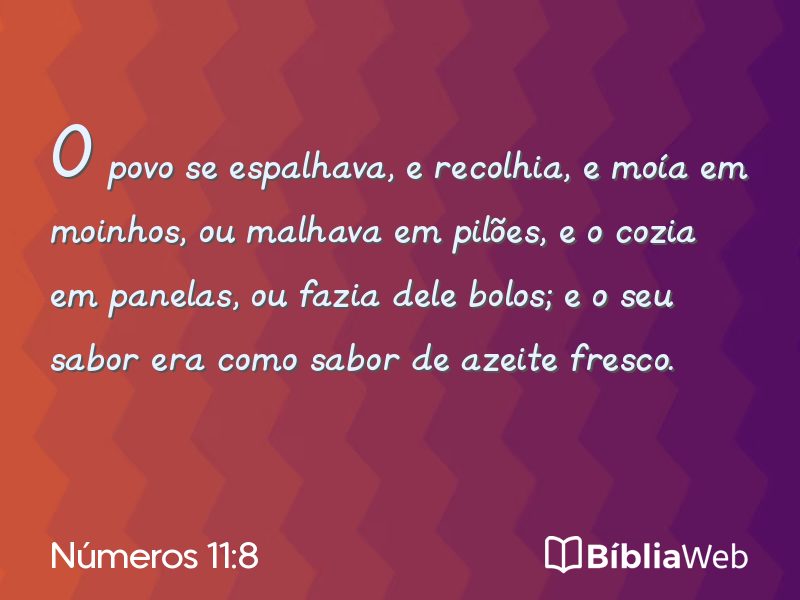 Números 11:8 em imagem para compartilhar