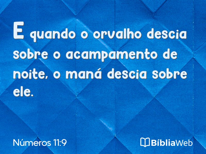 Números 11:9 em imagem para compartilhar