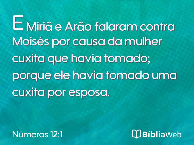 Números 12:1 em imagem para compartilhar