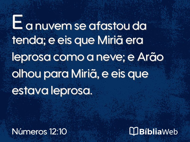 Números 12:10 em imagem para compartilhar