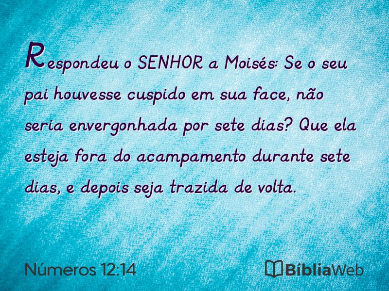 Números 12:14 em imagem para compartilhar
