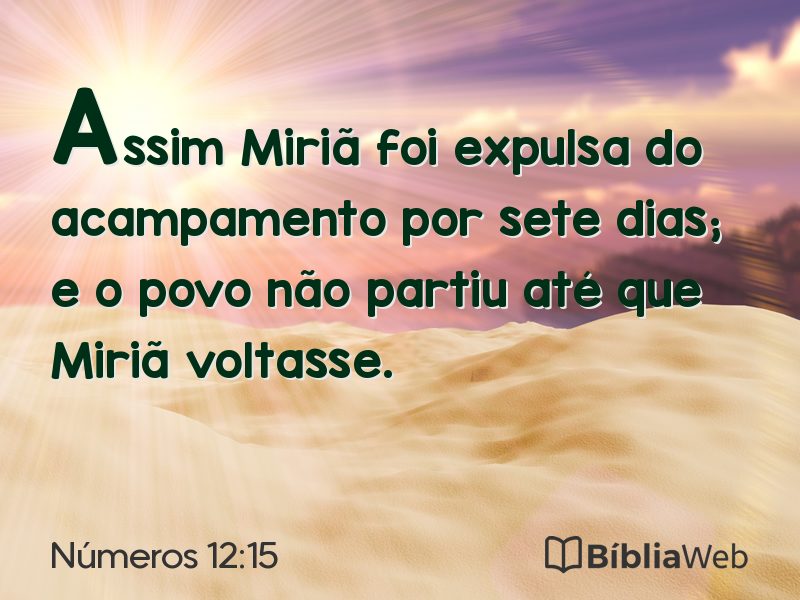 Números 12:15 em imagem para compartilhar