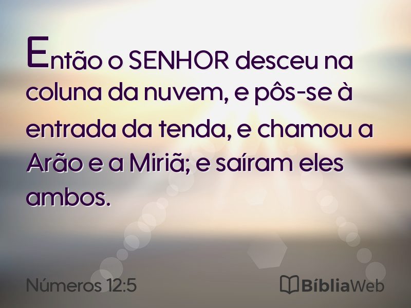 Números 12:5 em imagem para compartilhar