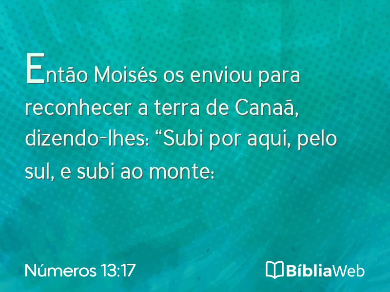 Números 13:17 em imagem para compartilhar