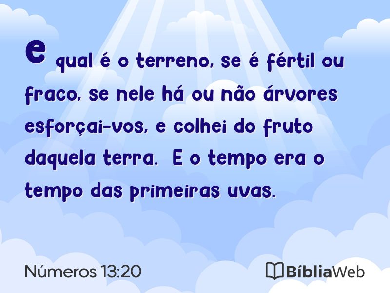 Números 13:20 em imagem para compartilhar