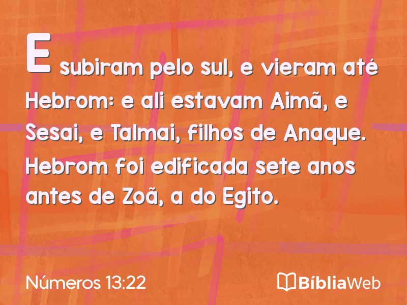Números 13:22 em imagem para compartilhar