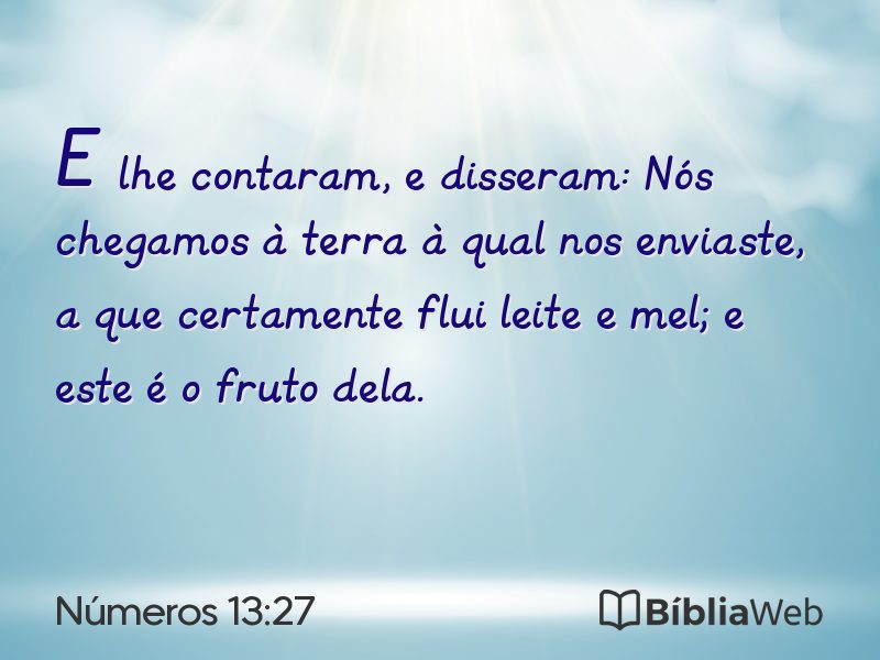 Números 13:27 em imagem para compartilhar