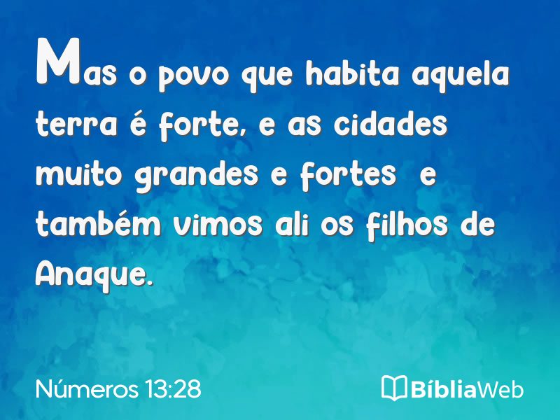 Números 13:28 em imagem para compartilhar