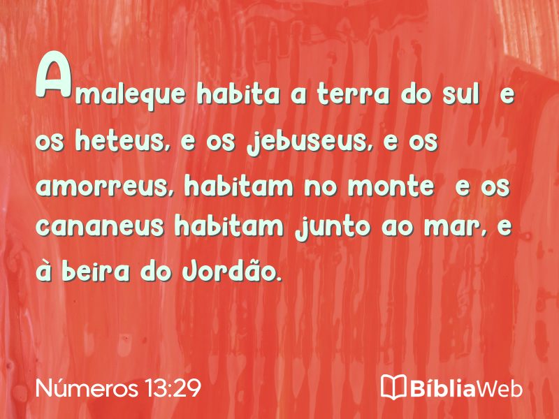 Números 13:29 em imagem para compartilhar