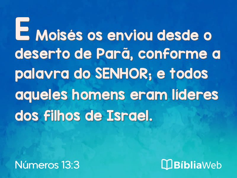 Números 13:3 em imagem para compartilhar