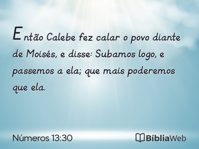 Números 13:30 em imagem para compartilhar