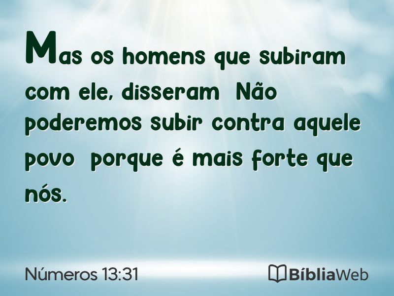 Números 13:31 em imagem para compartilhar