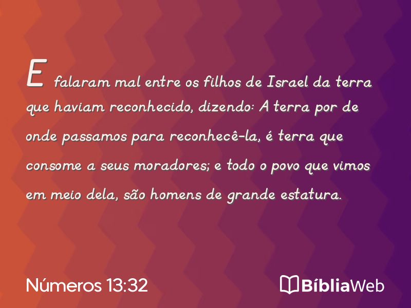 Números 13:32 em imagem para compartilhar