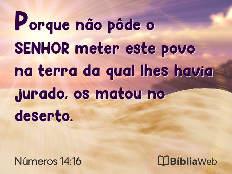 Números 14:16 em imagem para compartilhar