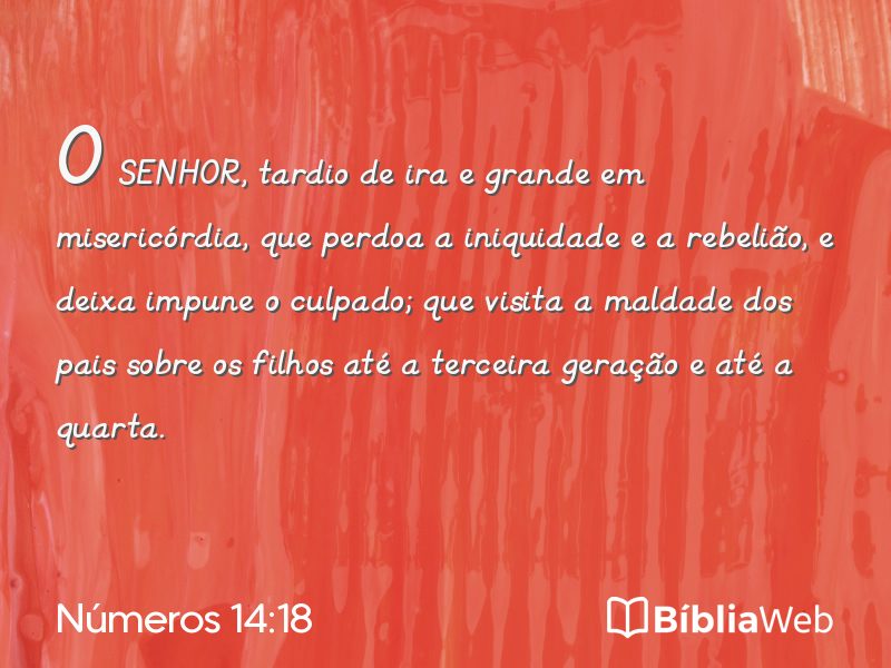 Números 14:18 em imagem para compartilhar