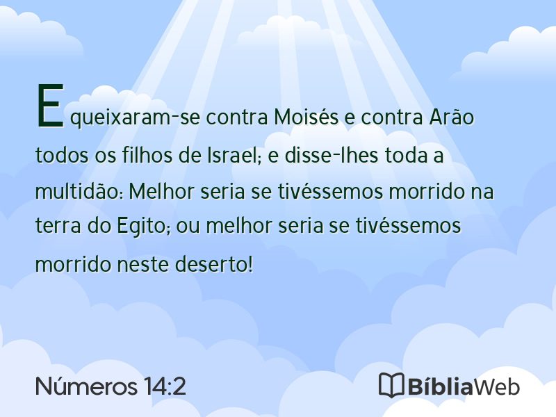 Números 14:2 em imagem para compartilhar