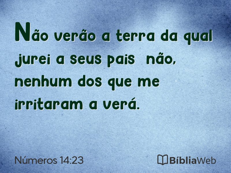 Números 14:23 em imagem para compartilhar