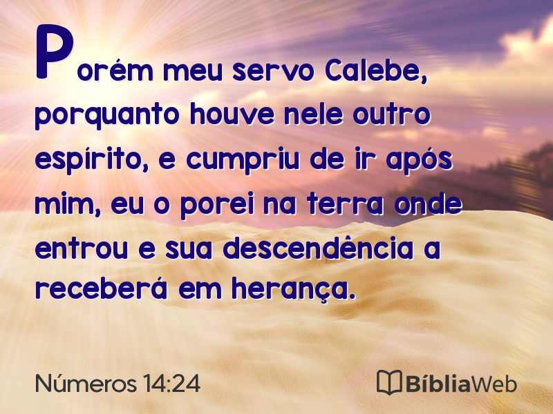 Números 14:24 em imagem para compartilhar