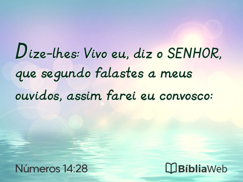 Números 14:28 em imagem para compartilhar