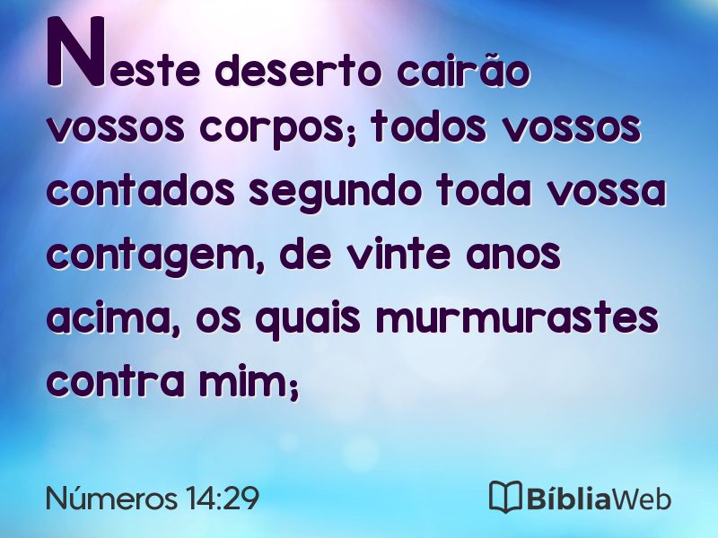 Números 14:29 em imagem para compartilhar