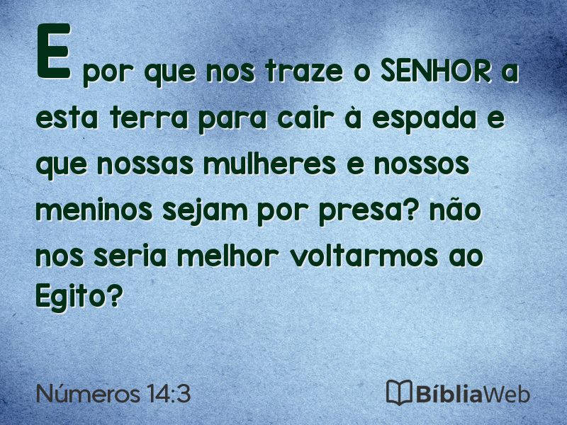 Números 14:3 em imagem para compartilhar