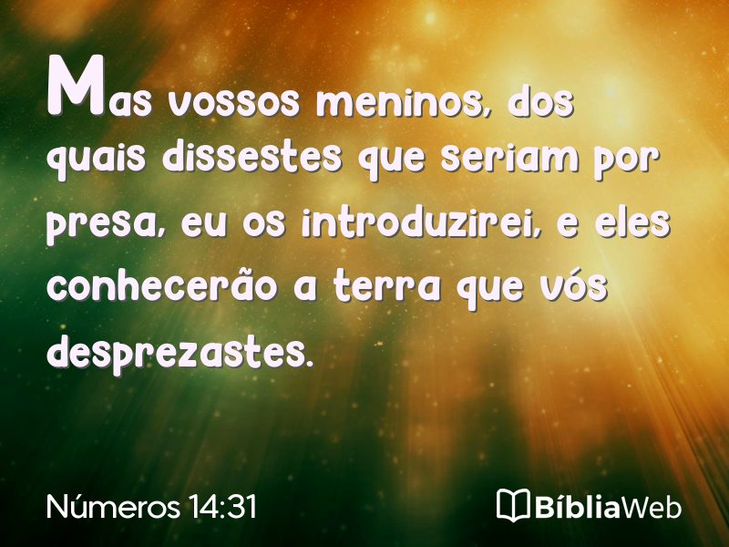 Números 14:31 em imagem para compartilhar