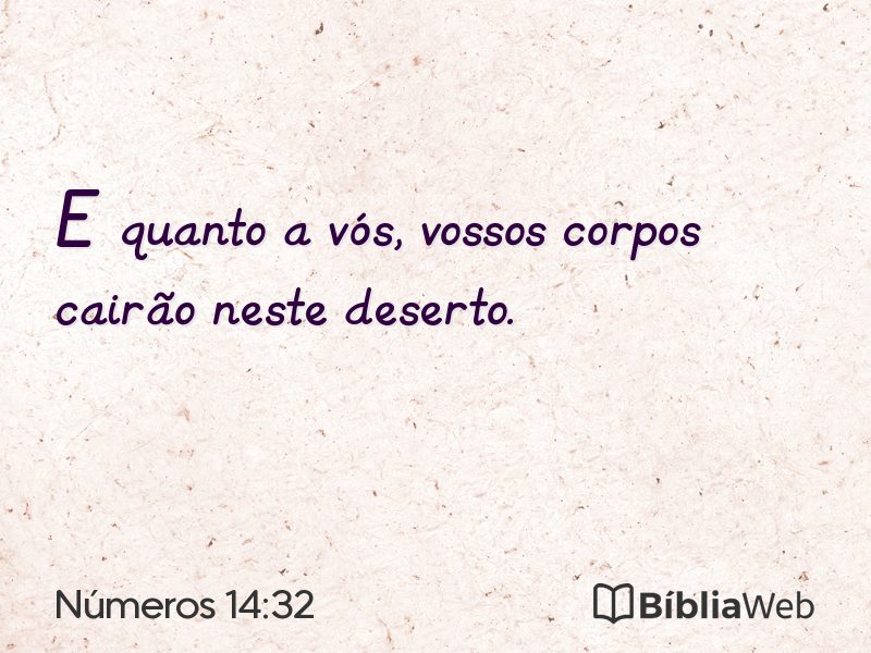 Números 14:32 em imagem para compartilhar