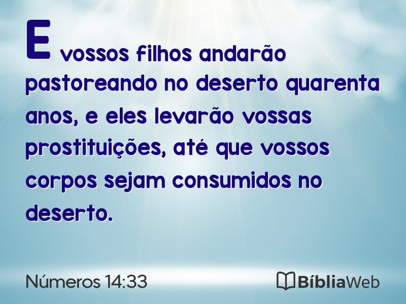 Números 14:33 em imagem para compartilhar