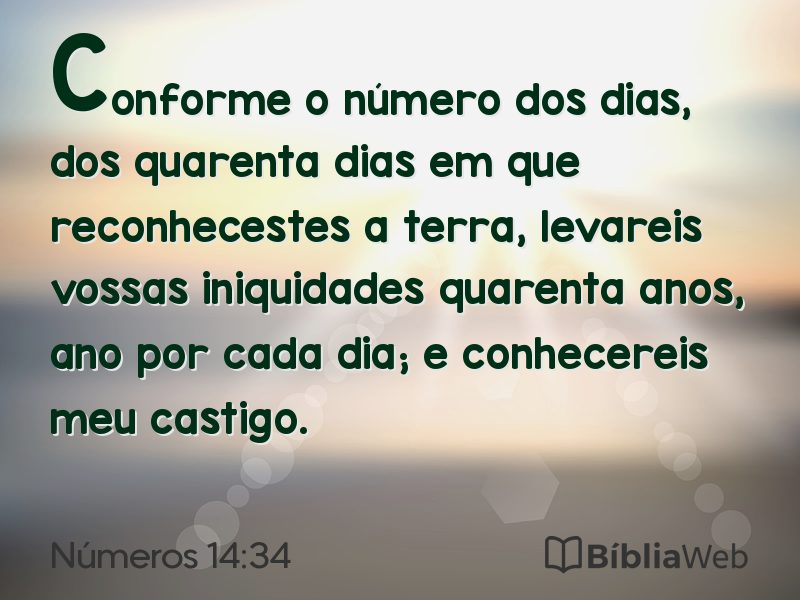 Números 14:34 em imagem para compartilhar