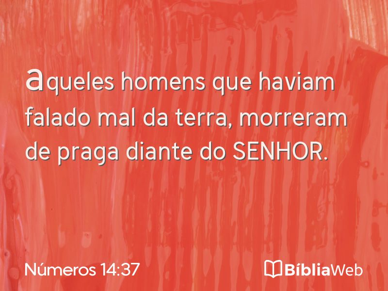 Números 14:37 em imagem para compartilhar