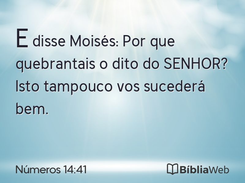 Números 14:41 em imagem para compartilhar