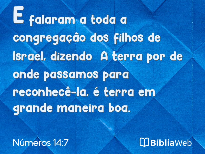 Números 14:7 em imagem para compartilhar