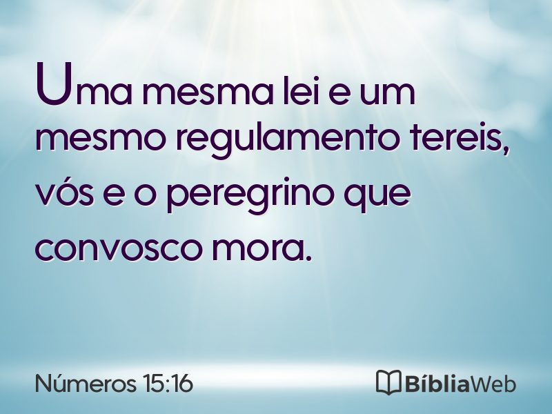 Números 15:16 em imagem para compartilhar