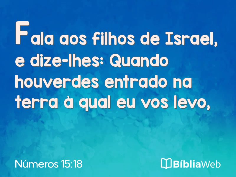 Números 15:18 em imagem para compartilhar
