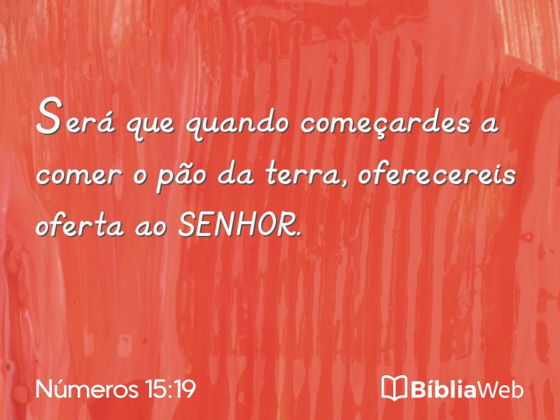 Números 15:19 em imagem para compartilhar