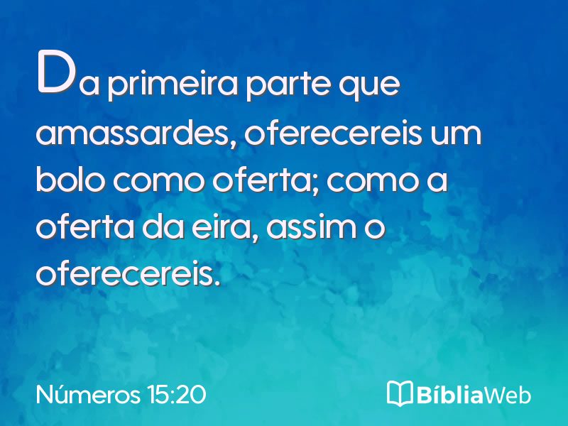 Números 15:20 em imagem para compartilhar