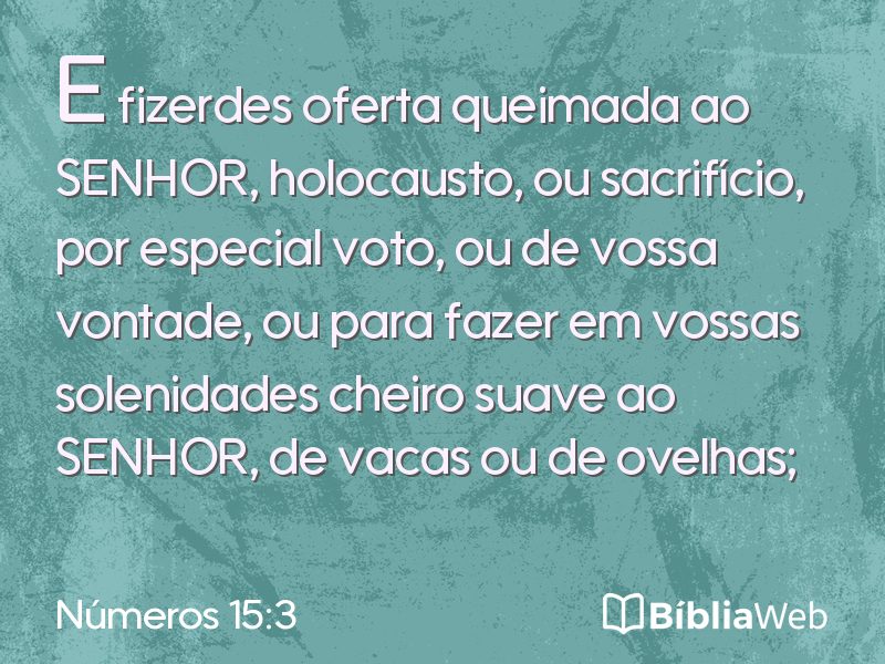 Números 15:3 em imagem para compartilhar