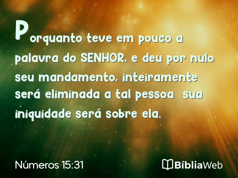 Números 15:31 em imagem para compartilhar