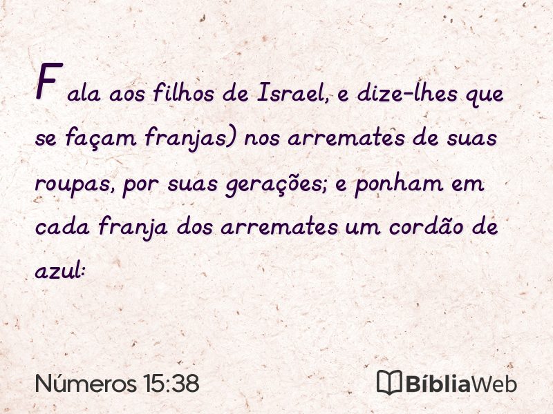 Números 15:38 em imagem para compartilhar