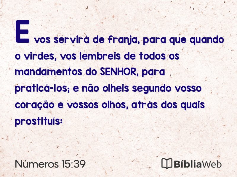 Números 15:39 em imagem para compartilhar