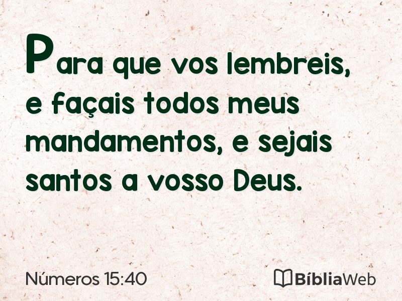 Números 15:40 em imagem para compartilhar