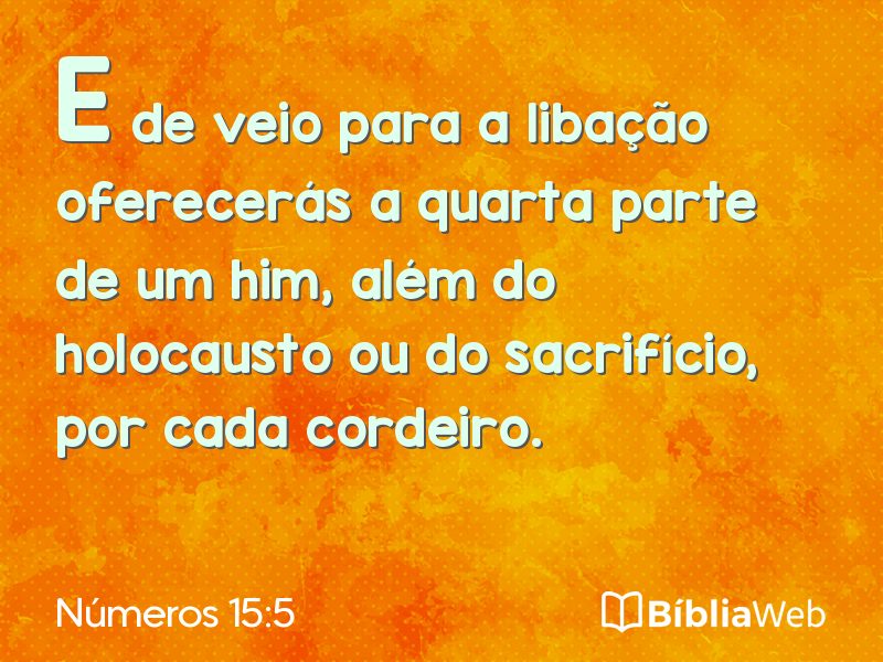 Números 15:5 em imagem para compartilhar
