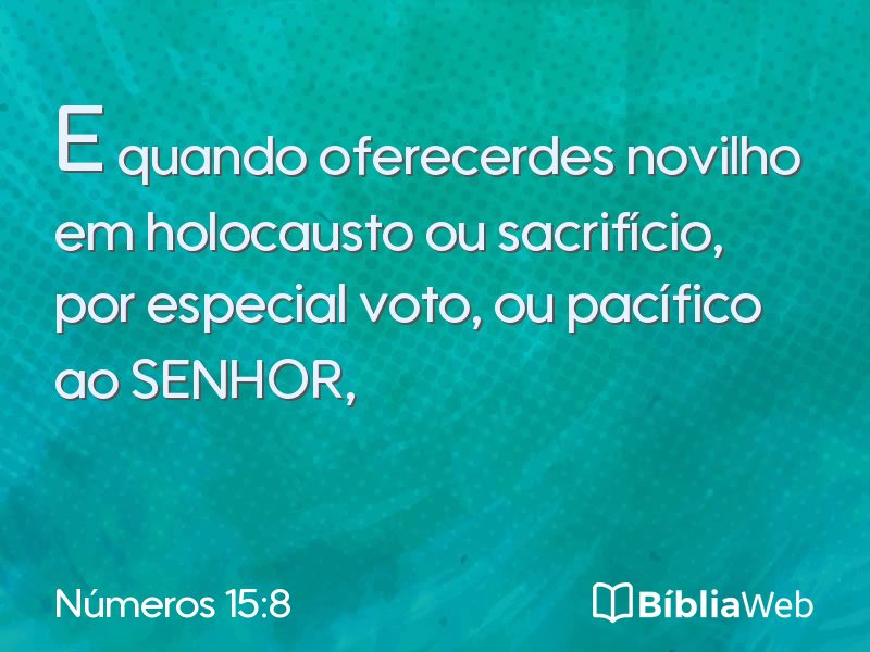 Números 15:8 em imagem para compartilhar